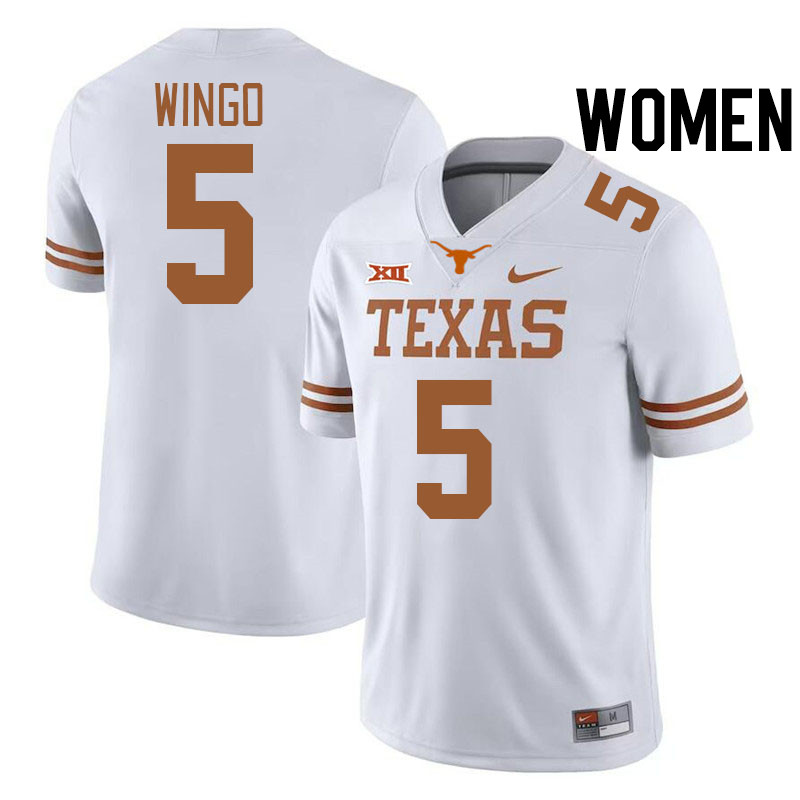 Women #5 Ryan Wingo Texas Longhorns College Football Jerseys Stitched-White